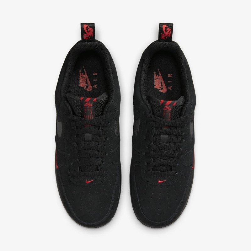 Air force 1 '07 outlet black red pull tab